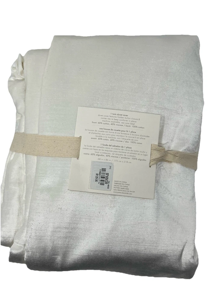 Funda nórdica Pottery Barn Kids terciopelo brillante blanca doble_nueva_T#H Foto 2 de 4