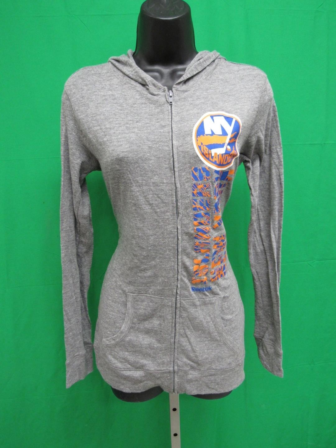 New NHL New York Islanders Womens Size M Gray Lightweight Full-Zip Jacket Hoodie