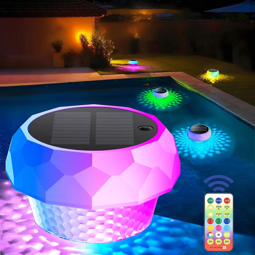 Luci Piscina Solari Fuori Terra 2 Pezzi, LED Piscina IP68 Impermeabili