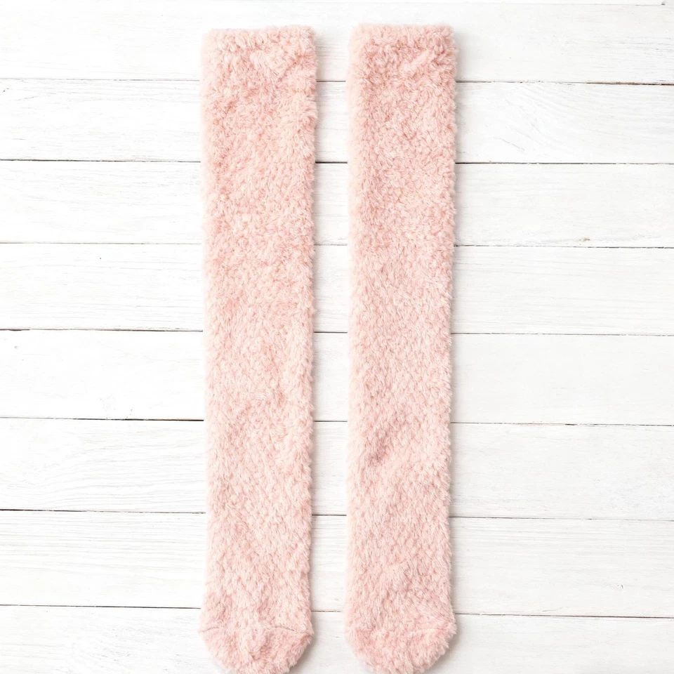 Calcetines difusos por encima de la rodilla calentadores de piernas difusos altos calcetines de felpa de felpa NUEVO Foto 4 de 4