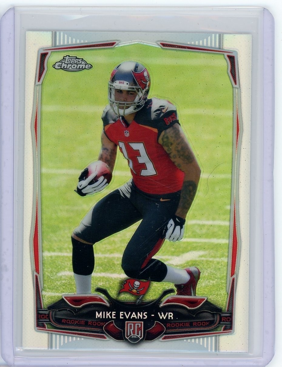 2014 Topps Chrome Mike Evans #185 Refractor RC Rookie Buccaneers L@@K!