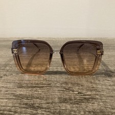 CHANEL Women  s Oversized Square Clear Sunglasses Brown Gradient Tinted lens