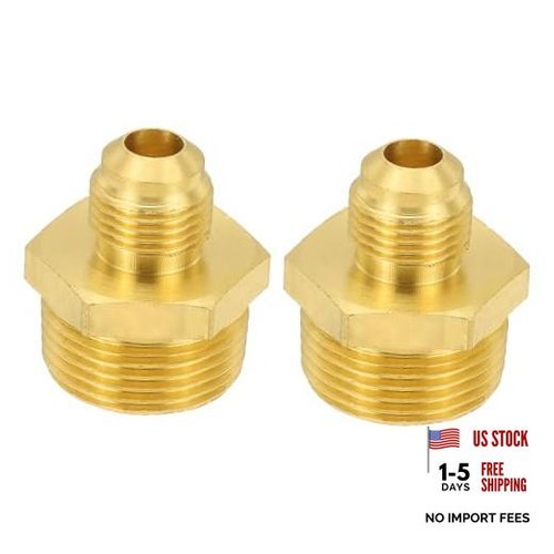 Brass Flare Coupling Fitting Pcs Thread 3/4" Male NPT x 3/8" Male Flare 2