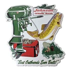 Vintage Johnson Sign - Gas Boat Engines Outboards Porcelain Pump Sign