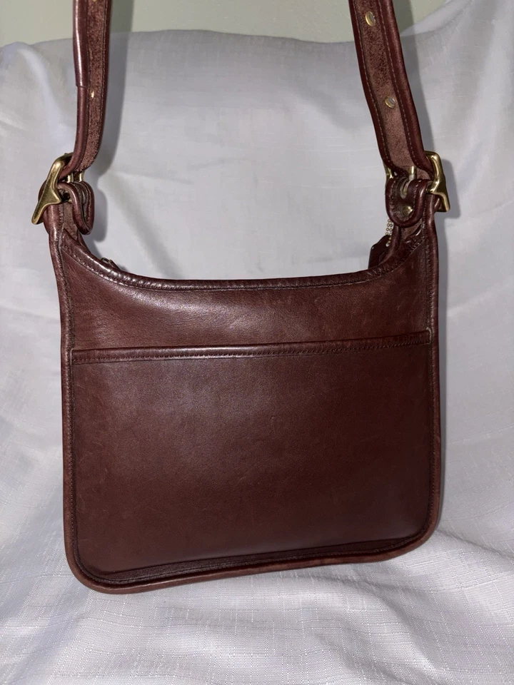 Vintage Coach Genuine Leather Legacy Zip Crossbody Bag 9966 Burgundy  - Image 2 of 4