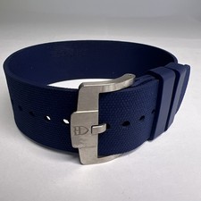 Genuine Tudor 22mm Blue Rubber One Piece Strap Band w/ 22mm Titanium Tang Clasp