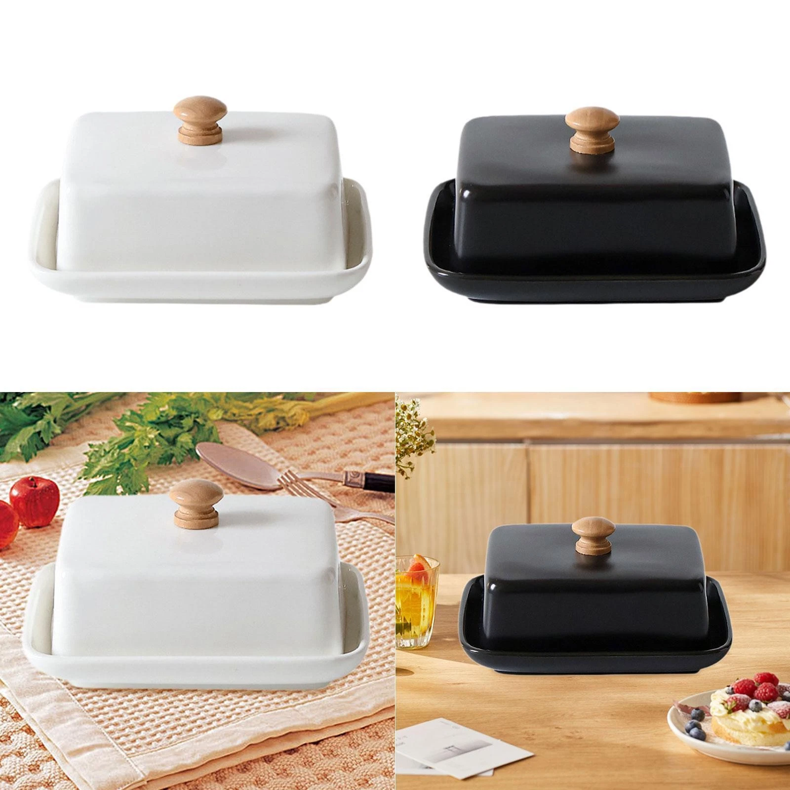 Ceramic Butter Dish Cream Cheese Container with Cover European Butter Container