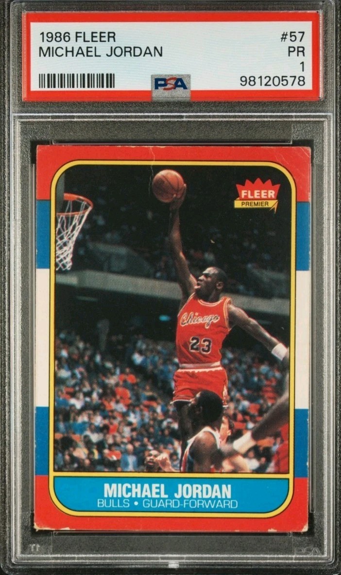 1986-87 Fleer Michael Jordan #57 PSA 1 Rookie RC Chicago Bulls HOF Eye Appeal