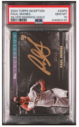 2024 TOPPS INCEPTION SILVER SIGNINGS PAUL SKENES #SS-PS /25 GOLD PSA 10 SSP 🔥