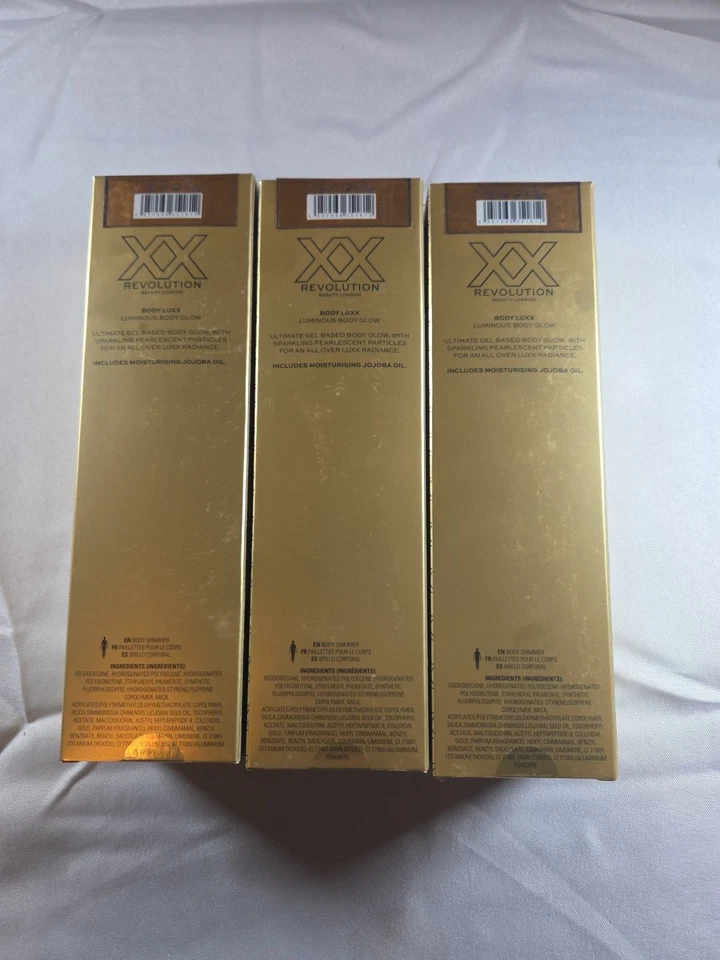 3Pack-Revolution Body Luxx Luminous Body Glow Skin Makeup Jojoba Oil Moisturizer - Image 3 of 3