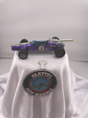Hot Wheels Redline Car 1969 Brabham Repco F1 With Button Hong Kong Purple  #03