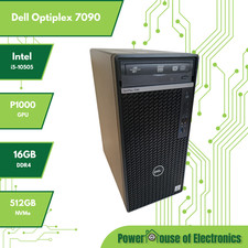 Dell Optiplex 7090  i5-10505  P1000 GPU  16GB RAM  512GB NVMe