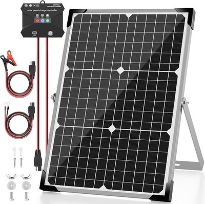 12V Solarpanel Kit MPPT Laderegler Monokristallin Batterie Trickle