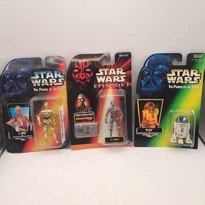 Star Wars Lot of 3 C3PO R2D2 Droid Pack Action Figures New in Packaging