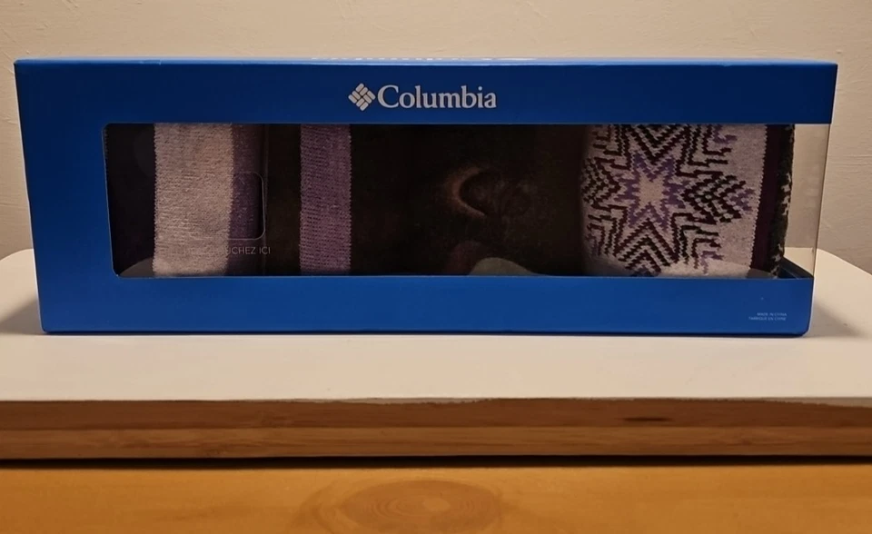 Новый Columbia 4-Pk подарочная коробка женщин Chaussettes экипажа носки фиолетовый размер обуви 4-10 - Изображение 2 из 4