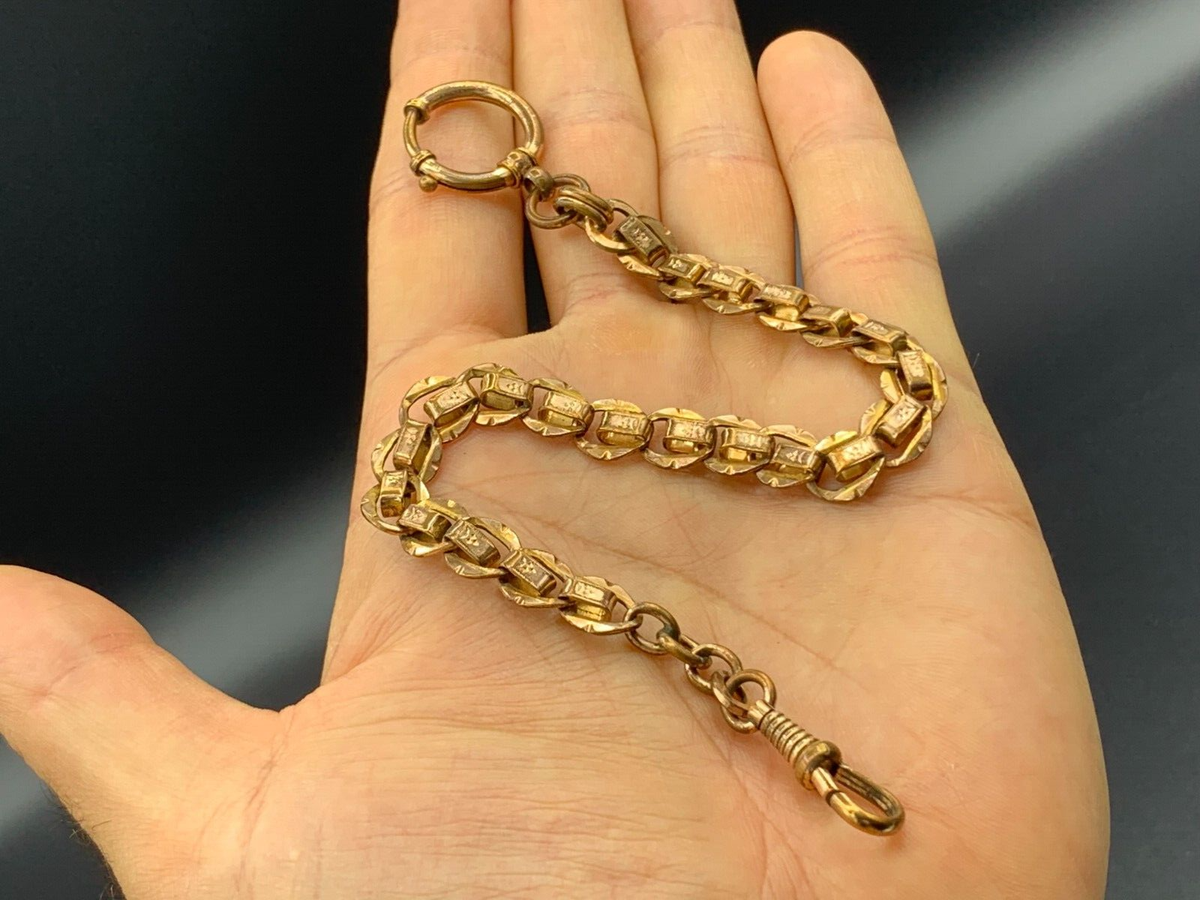 Antique KJ Kolmar Jourdan ‎ Pocket Watch Chain Double Fancy  display picture 2