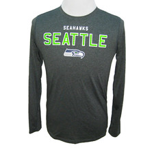 SEATTLE SEAHAWKS Boy's Size XL Gray Long Sleeve NFL Football T-Shirt Graphic