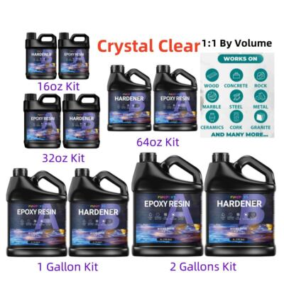 #ad #ad Crystal Clear Epoxy Resin — 32oz 64oz 1 Gallon Kit — 1:1 Ratio Coating Castings $48.60