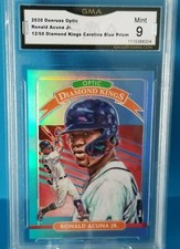 #12/50 RARE Ronald Acuna Jr 2020 Donruss Optic Diamond Kings Carolina Blue Prizm