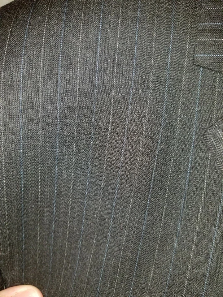 Abrigo Chaqueta Blazer Joseph & Feiss Para Hombre Talla 46 Largo Negro Tostado Azul Lana Foto 4 de 4