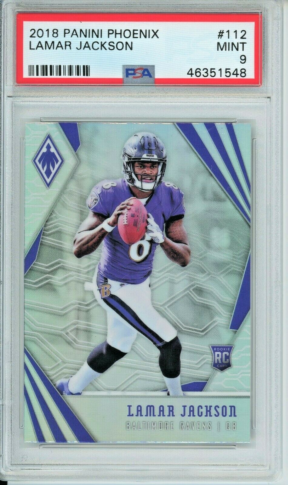 2018 Phoenix Ravens Lamar Jackson Rookie #112 PSA 9