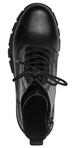 Tamaris botín con cordones 25272 003 negro cuero botín botín botas - Imagen 4 de 5