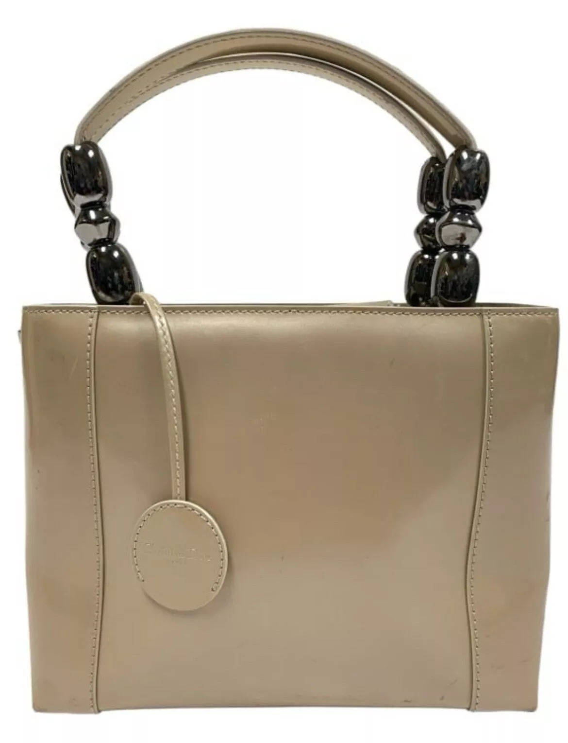 Sac à main vintage classique sophistiqué Christian Dior beige cuir beige