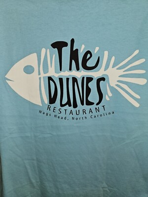 The Dunes Nags Head North Carolina OBX Medium Mens Blue Double-sided Graphic Tee
