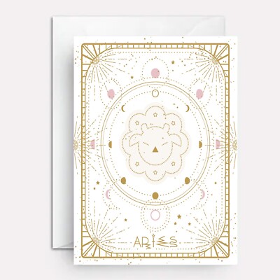 Aries birthday card - astrological birthday card by Paper Bound Greetings