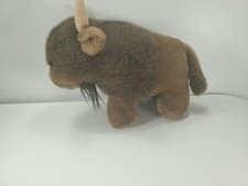 13" Dakin Brown Stuffed Buffalo Realistic Plush Toy Animal