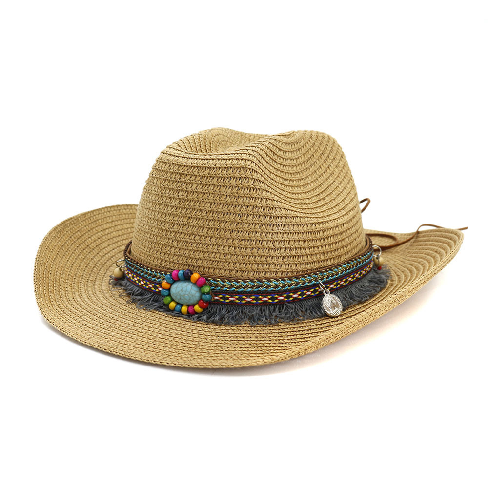 Cowboy Hat Women Men Cowgirl Summer Beach Wide Brim Handmade  display picture 2