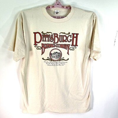 Pittsburg Brewing Co T Shirt Men's Size XL Cream Long Sleeve Graphics Tee