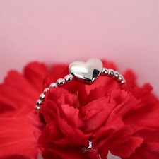 925 sterling silver adjustable heart shape everyday open band ring