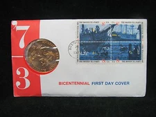 1973 American Revolution Bicentennial First Day Cover Patrick Henry Samuel Adams