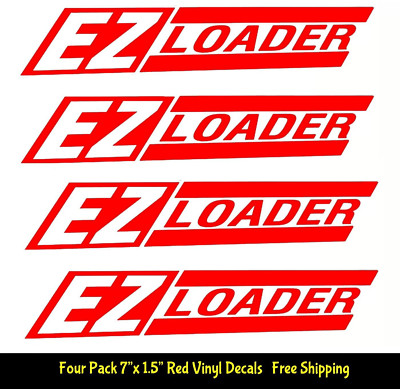 EZ Loader Four 7'' Red Vinyl Decals Boat Trailer Fishing Hull Marine Water Ski
