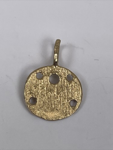 Vtg Petite Pendant 14Kt Yellow Gold Jewelry Rounded Novelty Handcrafted Small - Picture 6 of 12
