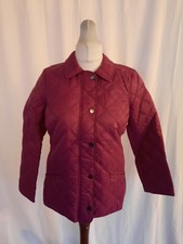 Charter Club Quilted Berry Coat, Size Petite Medium, Rrp $99