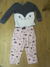 Carter's 2 Piece Gray  Pink Cats PJs 3T Girls