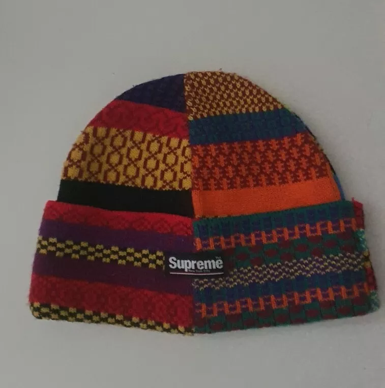 FW20 Supreme Multi Motif Beanie Chapeau Coloré Acrylique