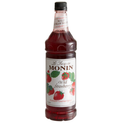 Monin Premium Wild Strawberry Flavoring Syrup 1 Liter 544SYPFR072F