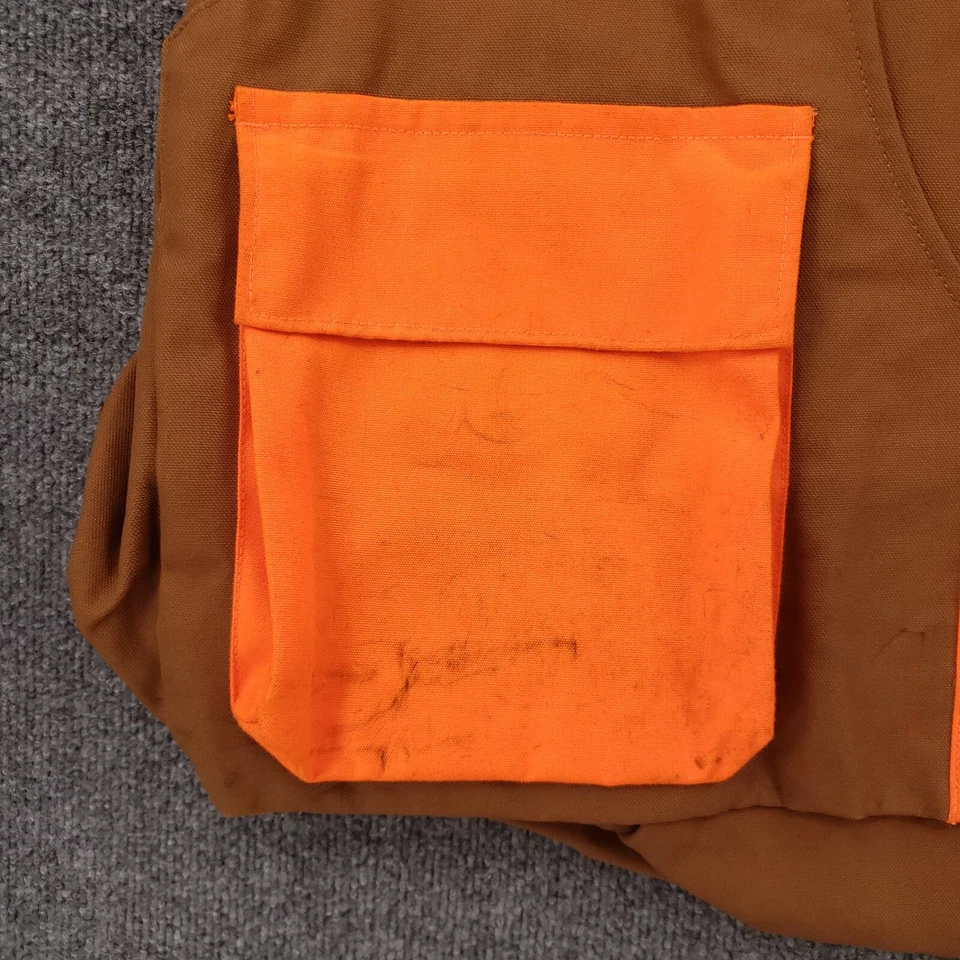 Walls Hunting Vest Mens Large Orange Sleeveless Full Zip Game Pouch Outdooor - Image 3 of 4