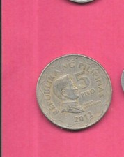 PHILIPPINES KM272 2012  VF-VERY FINE-NICE OLD LARGE 5 PISO CIRCULATED COIN