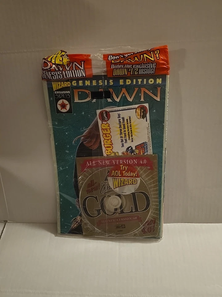 Revista Wizard The Comics #93 1999 con bolsa de polietileno y promoción Dawn Comc #0 y disco AOL Foto 4 de 4