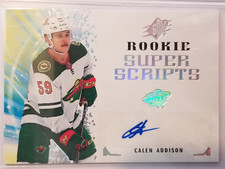 2021-22 UD SPX AUTO ROOKIE SUPER SCRIPTS CALEN ADDISON MINNESOTA WILD