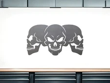 Skull Trio Three Skulls Metal Sign Garage Mancave Wall Art Biker IRON EXILE