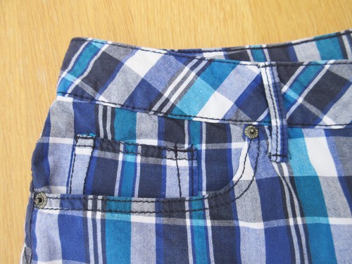 Shorts size 12/14 - Faded Glory - Blue Mix Check Cotton - Picture 2 of 5