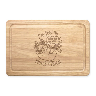 Feeling Philoslothical Faultier Rechteckig Holz Schneidebrett Faultier Lustig Faul