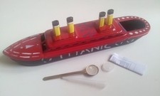 Blechspielzeug - Kerzenboot, Pop Pop Boat, Dampfboot TITANIC, rot  6305032 