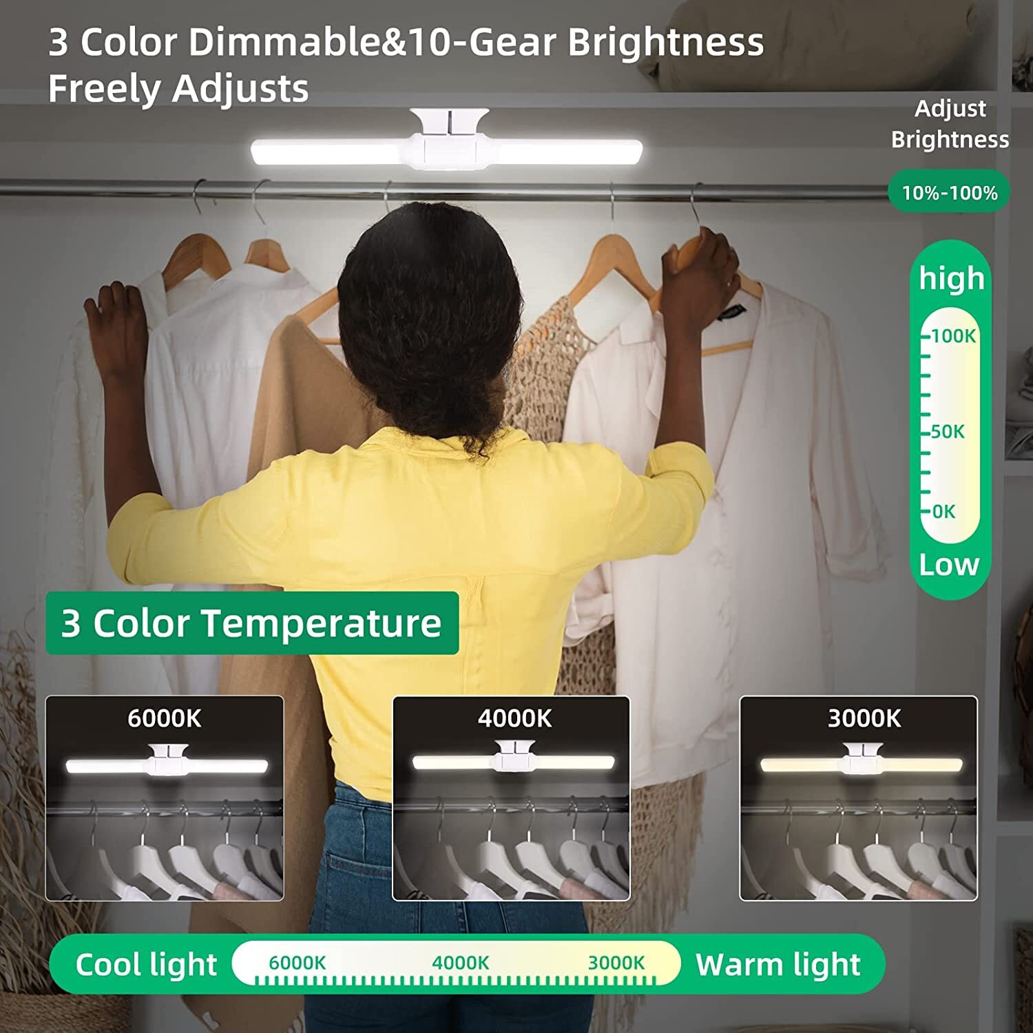 Wireless Under Lighting LED Dimmable Battery Operated Closet