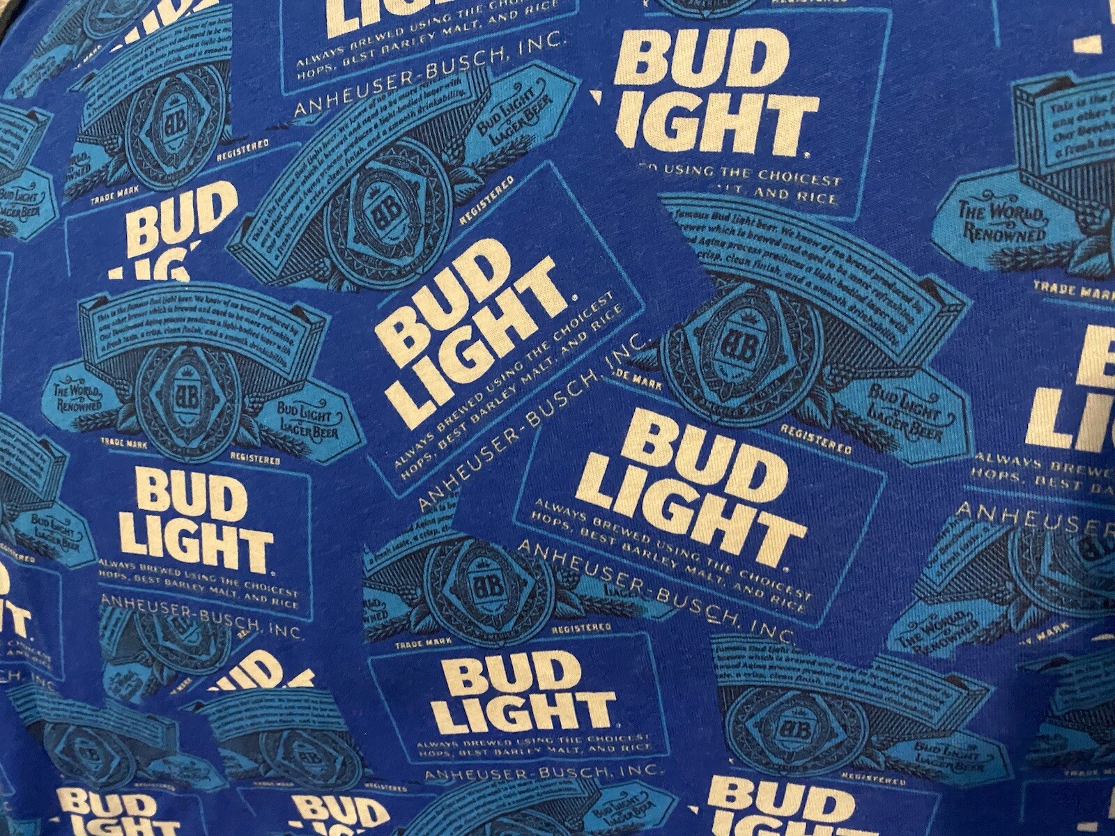 Bud Light Anheiser Busch Blue Beer Can Print Tank Top… - Gem